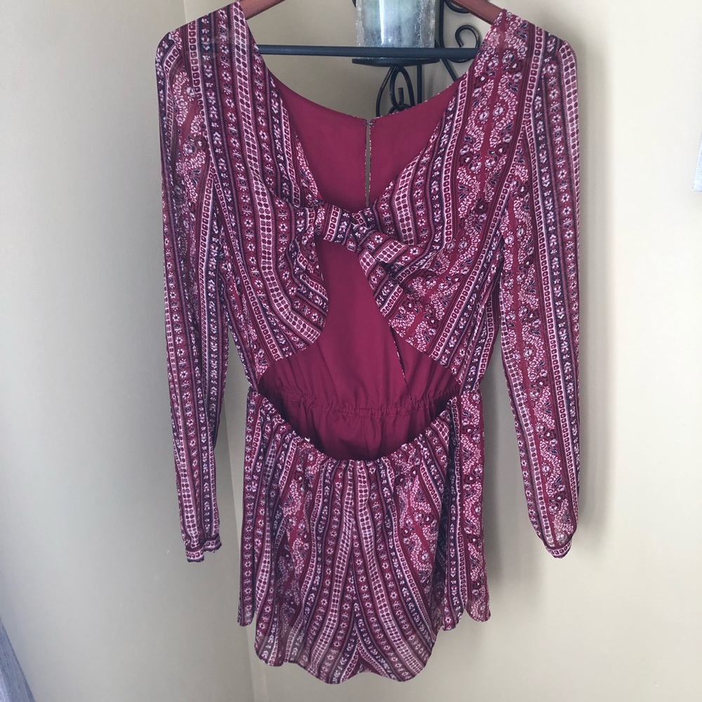 Bcbgeneration Printed Open Back Romper - image 1